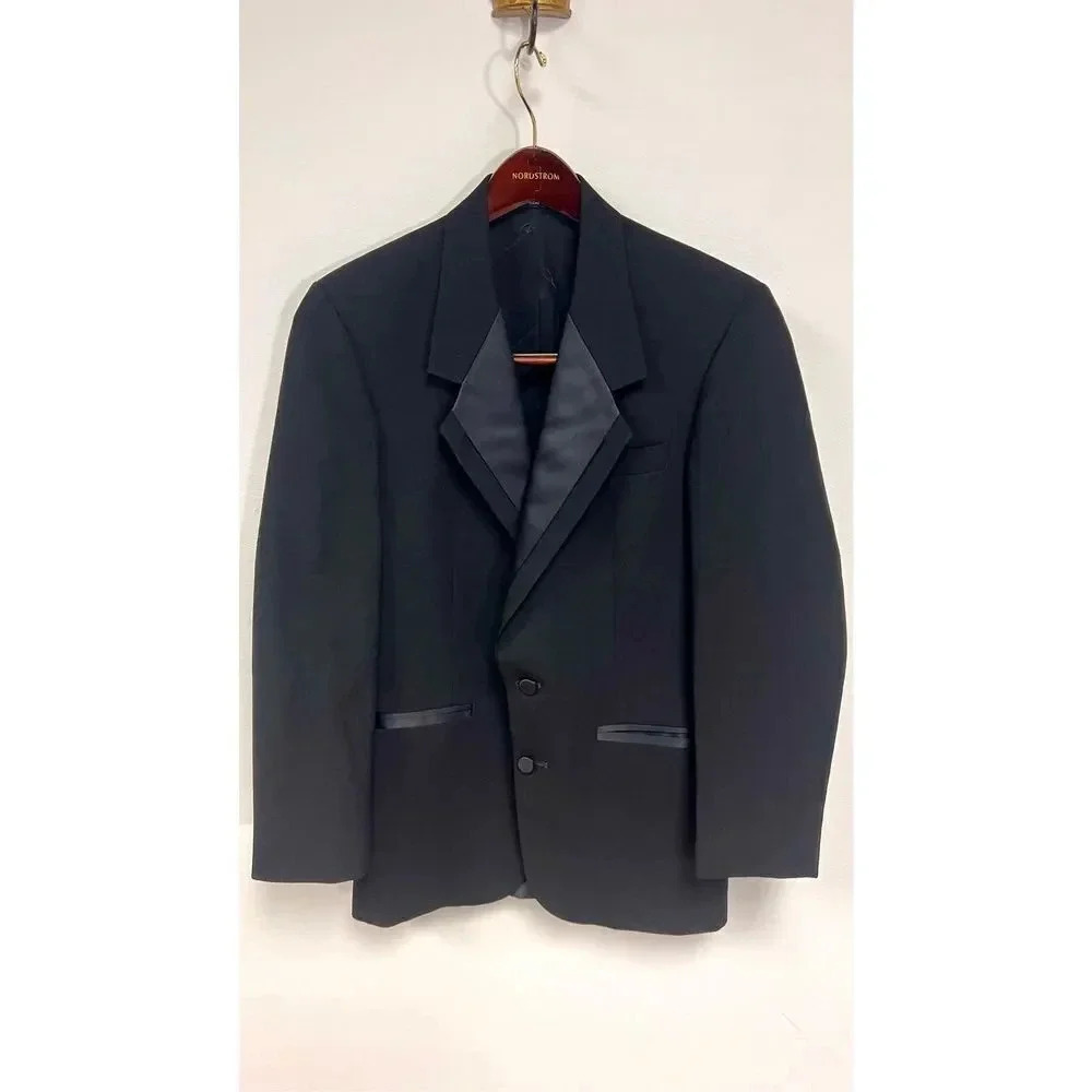 Vintage Oscar De La Renta Steve Petix Men’s Medium Black‎ Suit Jacket Coat